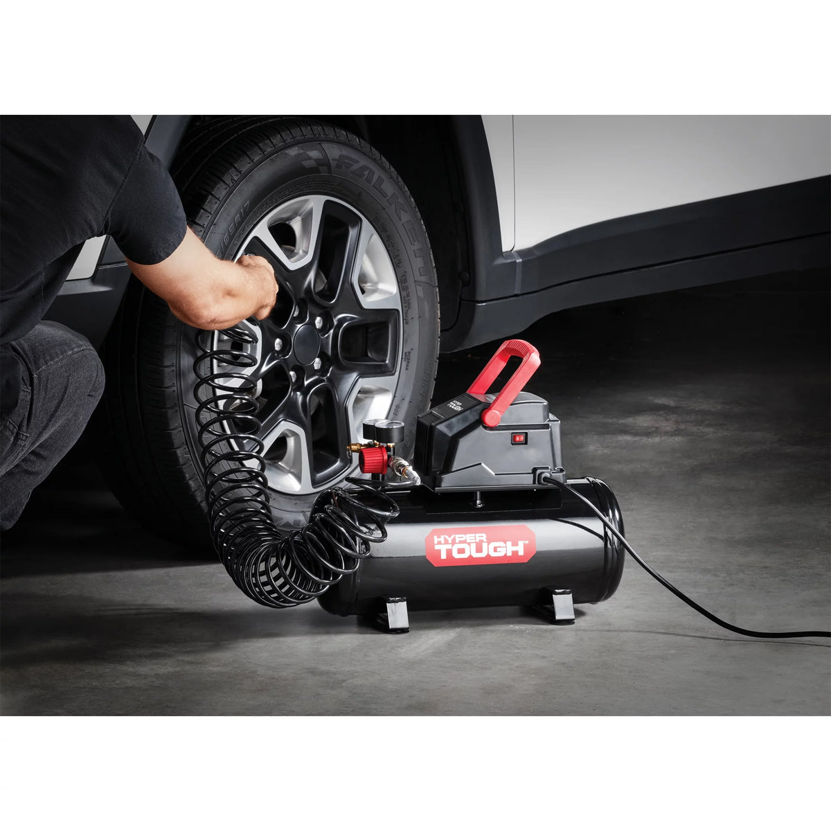 3 Gallon Oil-free Portable Air Compressor with Hose & Inflation Accessory Kit, 100 PSI L364625