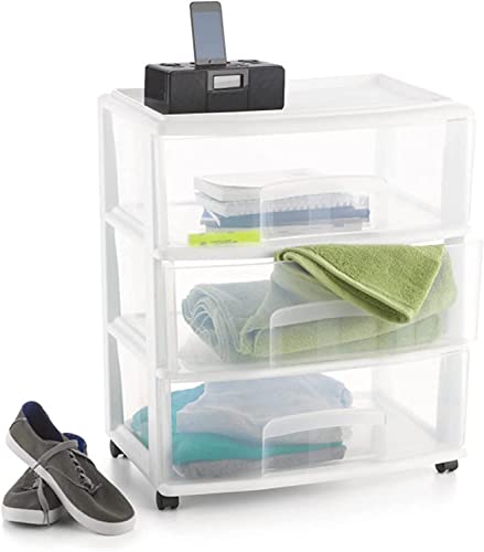 Plastic Storage Drawer Cart with 3 Clear Drawers E471706