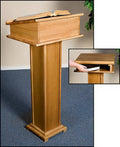 Pecan Stain Lectern with Shelf V329