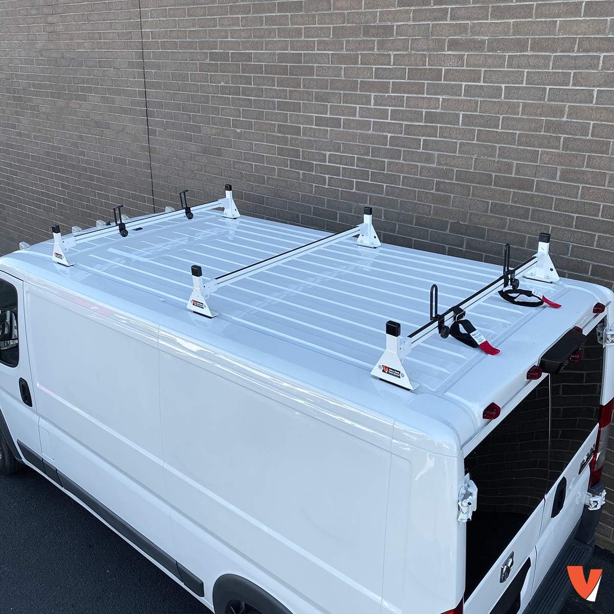 Aluminum 3 Bar Van Rack System for RAM ProMaster 2013-On White N706