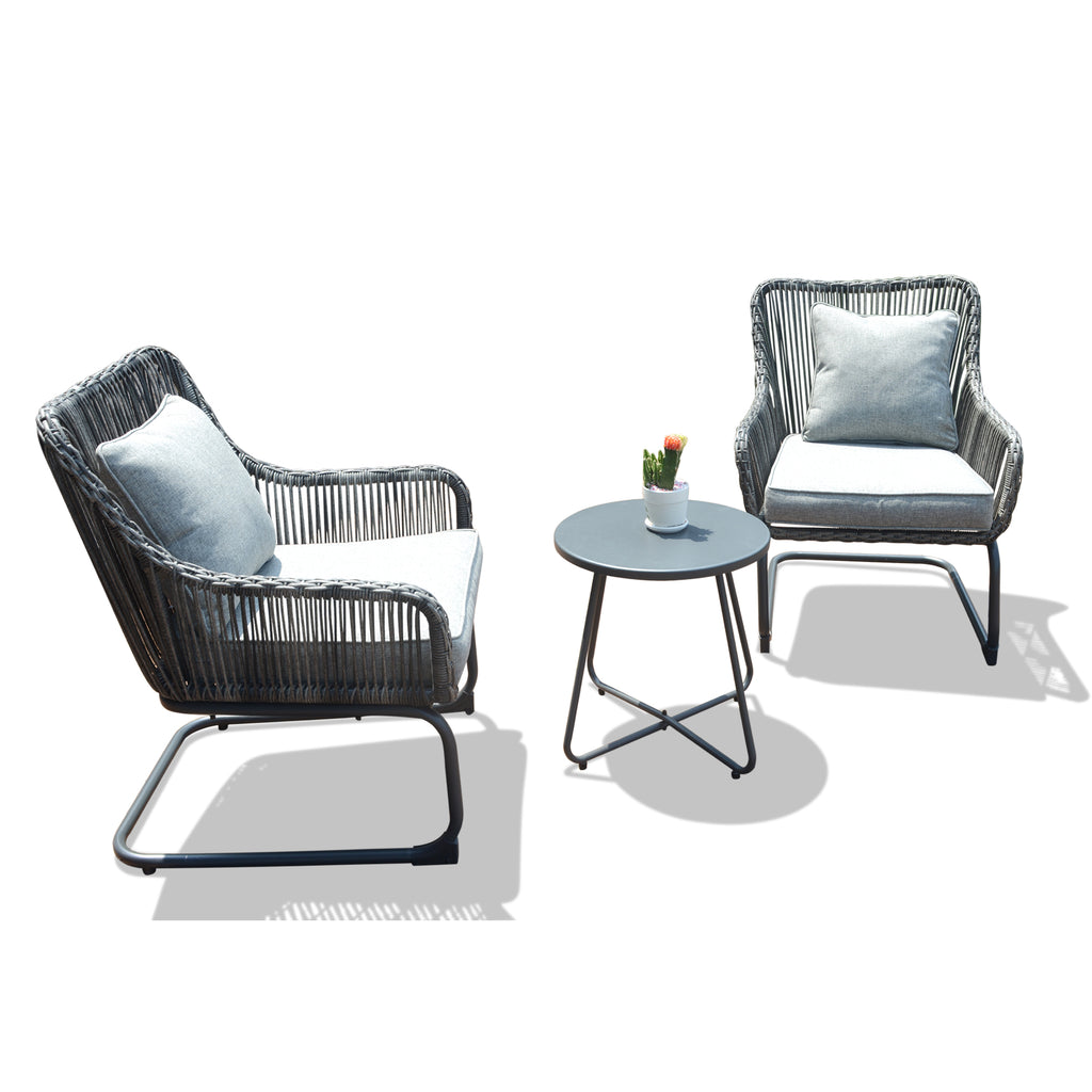 3 Pcs Outdoor Hand-Woven Wicker Spring Sofa Chair Patio Conversation Set N85308