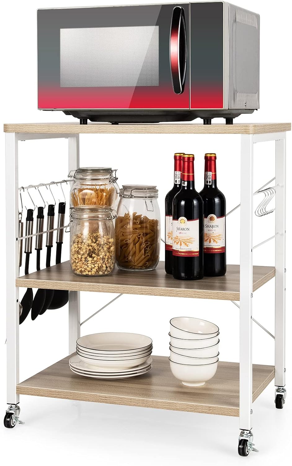 3-Tier Kitchen Baker’s Rack with 10 Hooks O3947