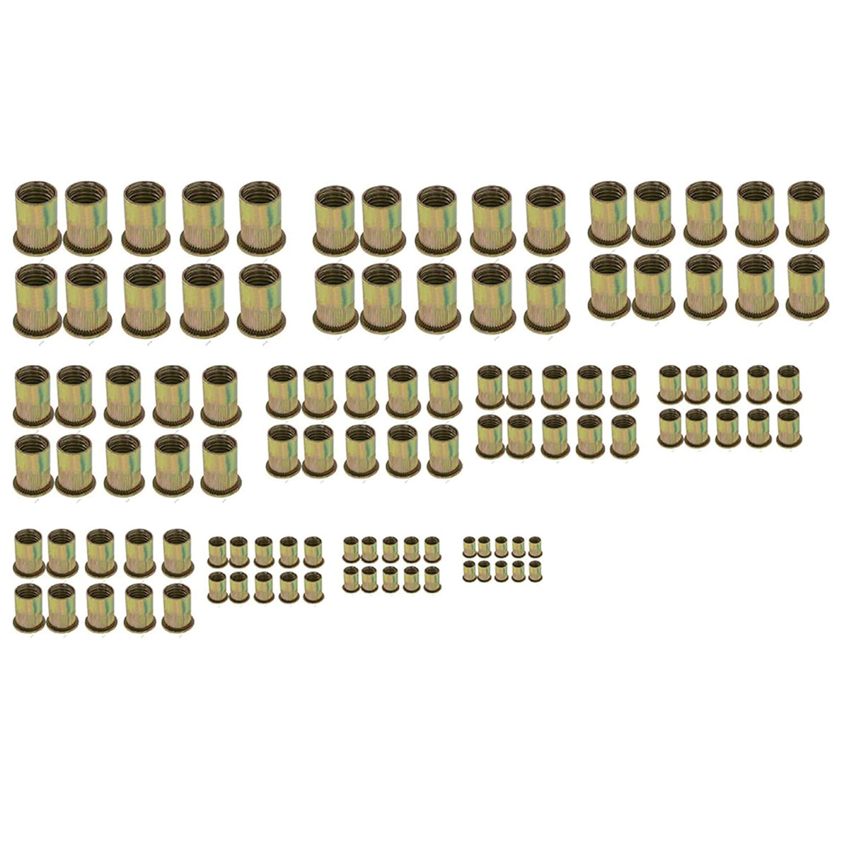 16 Rivet Nut Tool Hand Blind Riveter Kit with 11PCS Metric and Mandrels 110Pcs Assorted Rivet Nuts A660