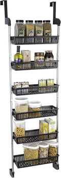 White 6 Baskets Over The Door Pantry Organizer Rack E73112