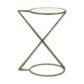 Iron Side End Table with Glass Top K6882
