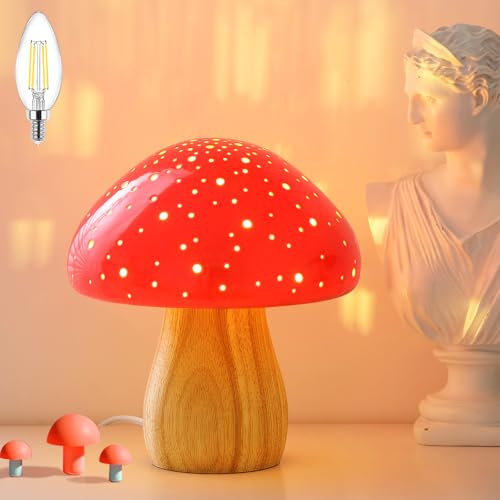 Pink Ceramic Mushroom Lamp I142534