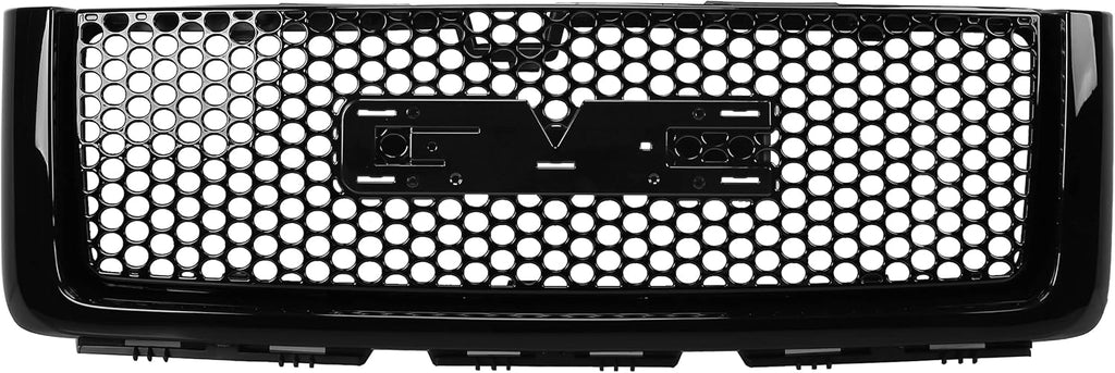 Black Front Bumper Center Grille and Lower Grille Guards ABS Plastic V74133