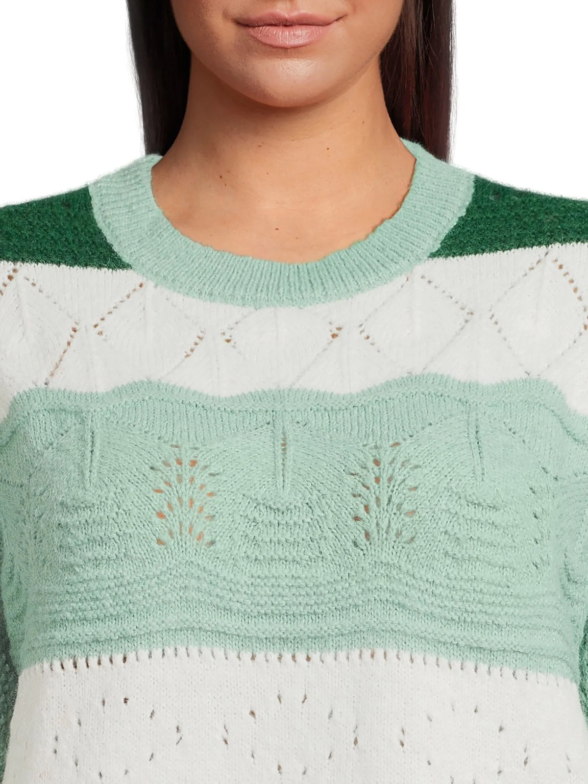 Lightweight Pointelle Pullover Sweater P9876