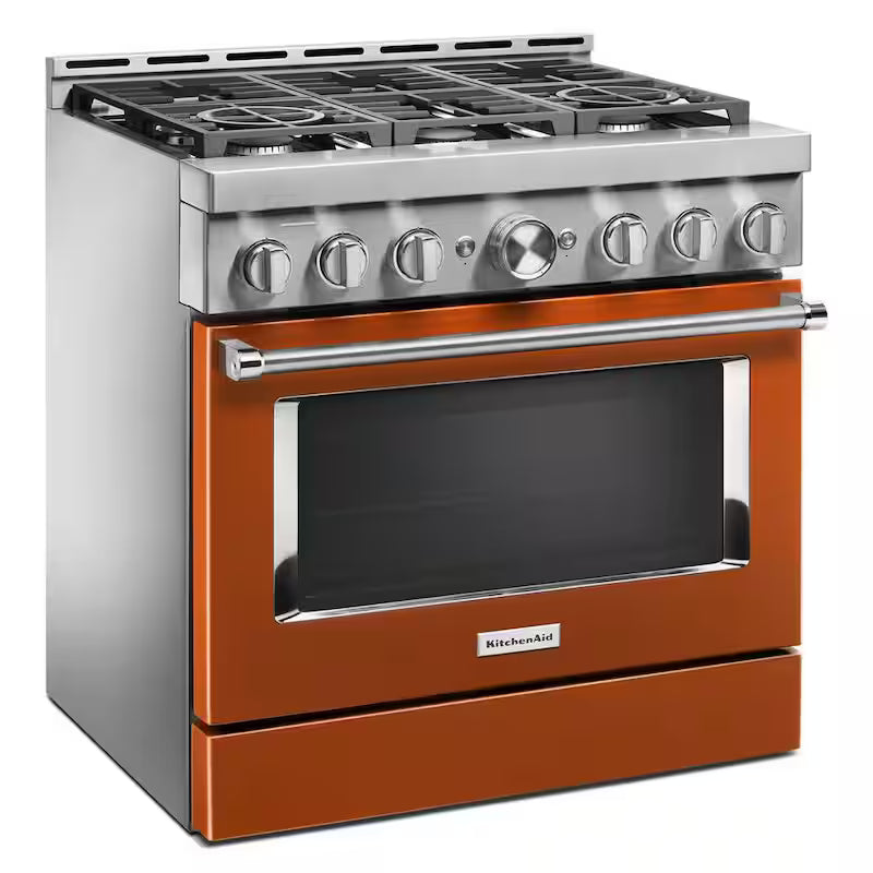 5.1 cu. ft. Smart Gas Range with Self-Cleaning and True Convection in Scorched Orange S88948
