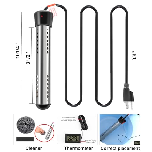 Portable Electric 304 Stainless Immersion Water Heater 2Pack J523