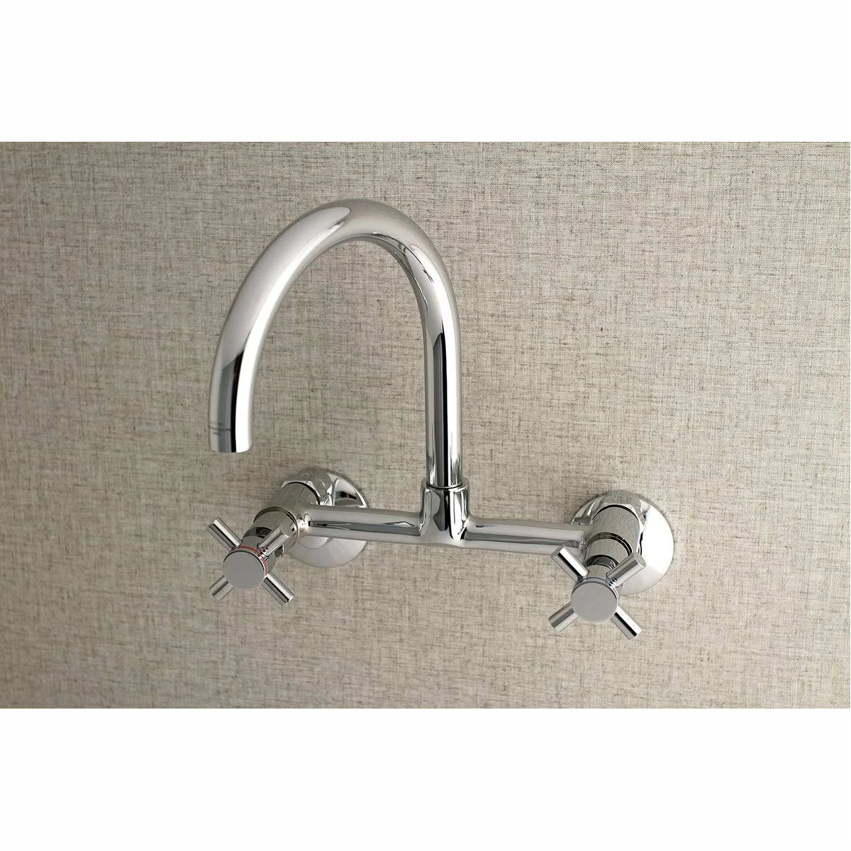 Brushed Nickel Adjustable Center Wall Mount Kitchen Faucet H21465