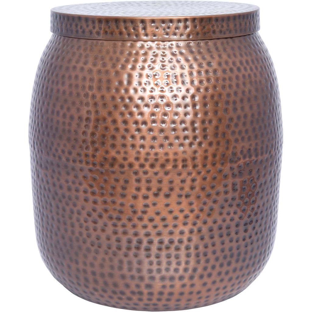 20" Hammered Finish Metal Garden Stool O525