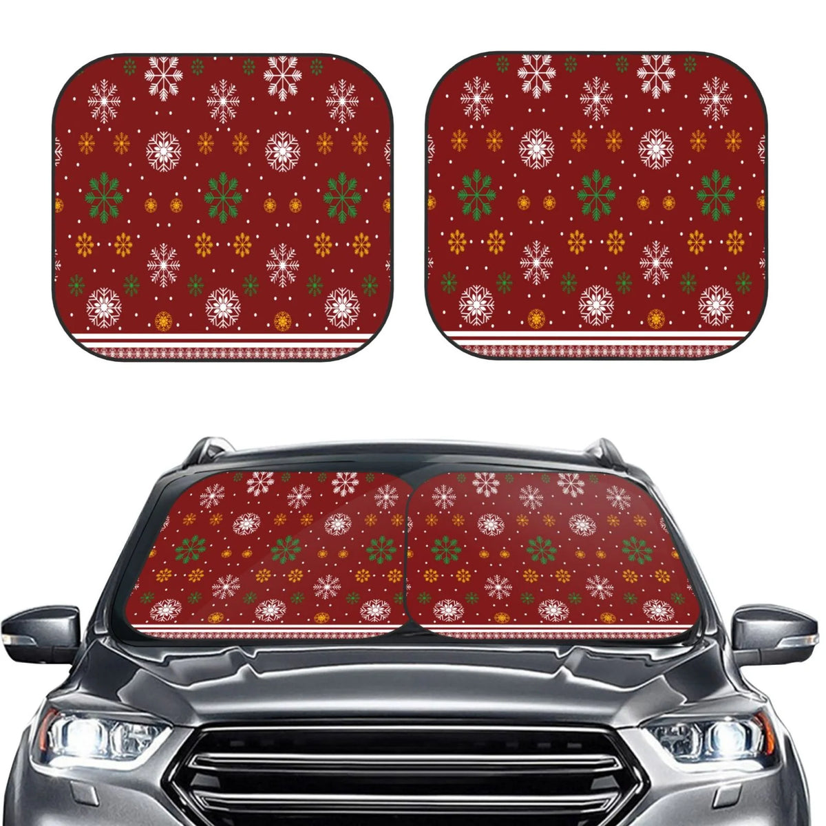 Merry Christmas 2 Pack Foldable Car Windshield Sun Shade N49512