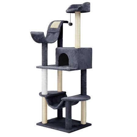 Gray Cat Tree & Condo Scratching Post Tower A94880