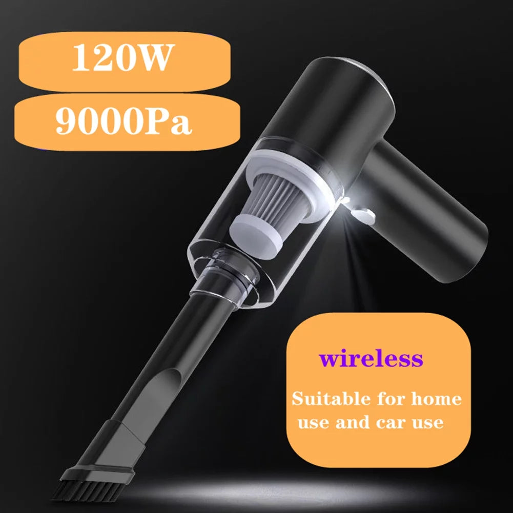 Portable Wet and Dry Car Vacuum Cleaner 120W 9000Pa Black U6068