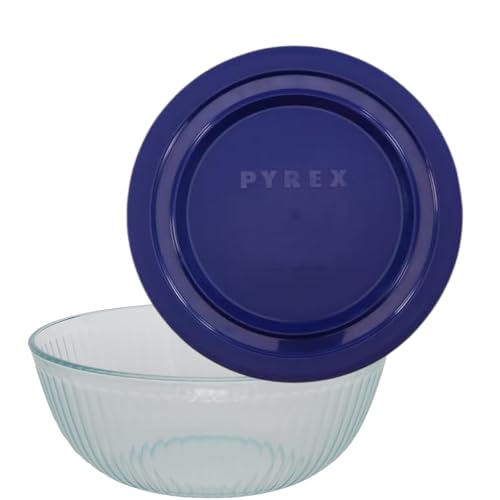 4.5 Quart Glass Mixing Bowl With Blue Lid C33987