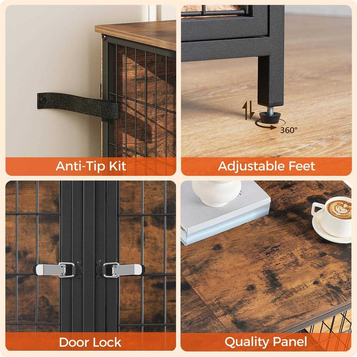 Dog Crate Furniture with Removable Divider O1607