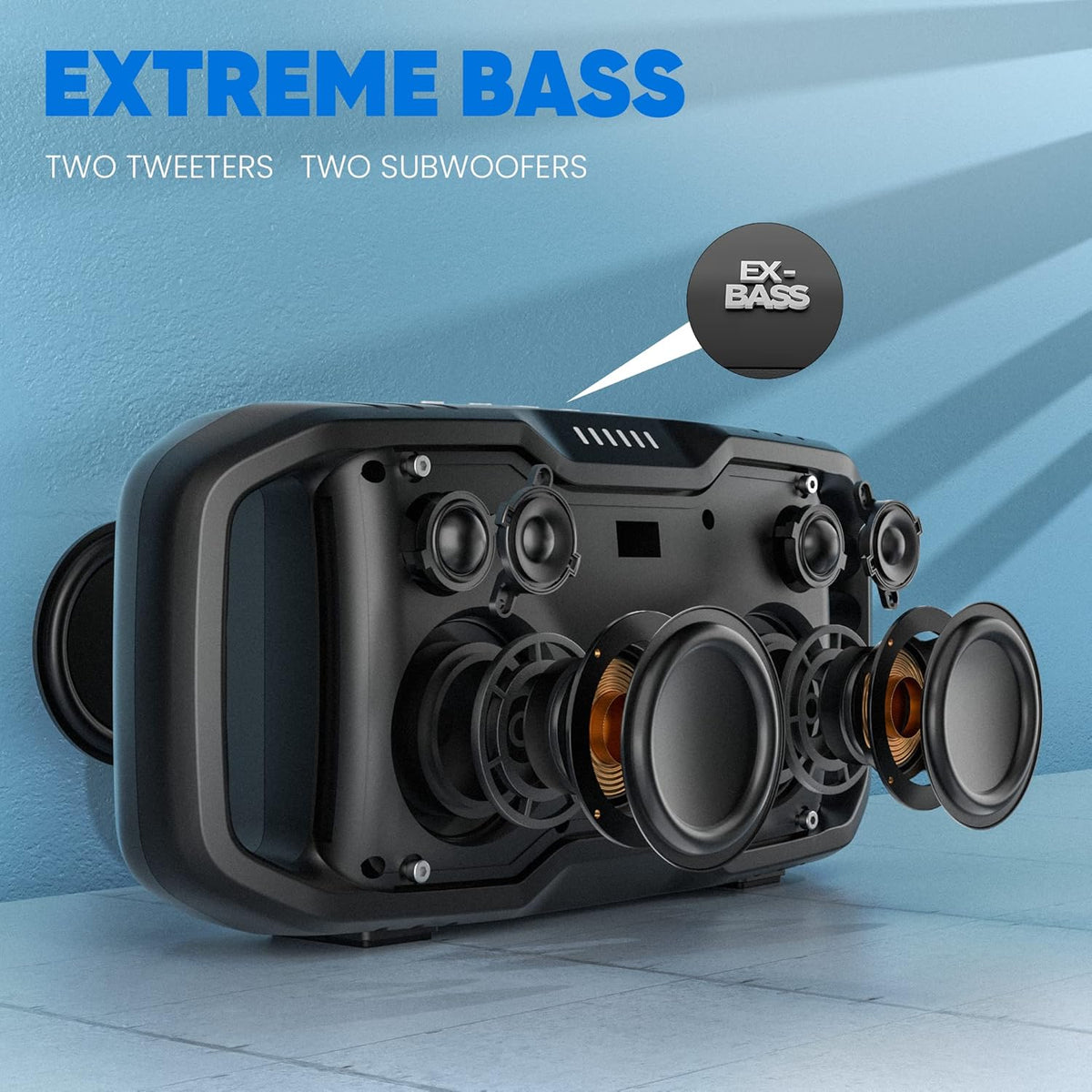 Portable Waterproof Bluetooth Speaker with Power Bank F723217