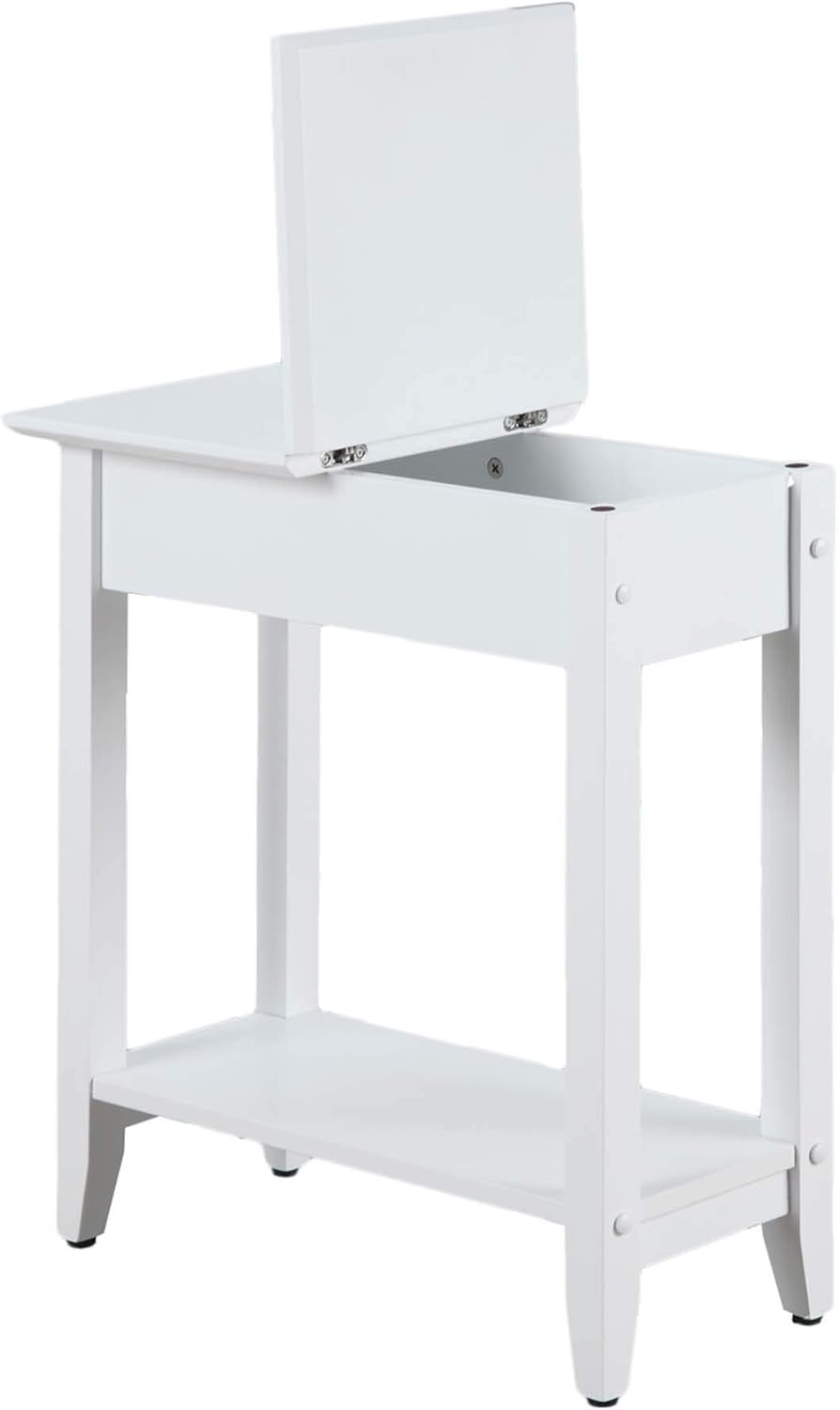White Flip Top End Table R768