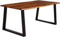 Rectangular Acacia Wood Dining Table Rustic Brown Black J840