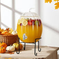 1.3 Gallon Glass Beverage Dispenser with Stand and Spigot X809824