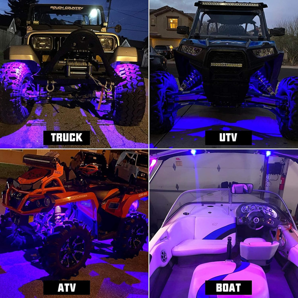 8 Pods RGB LED Rock Lights with Remote Control D303