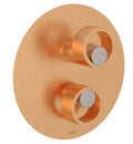 Satin Gold and Satin Nickel Pressure Balance Trim with Diverter with Circular Handle N35293