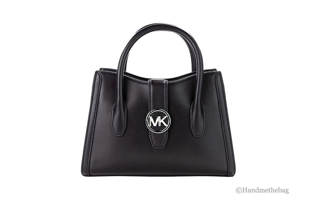 Black Leather Satchel Crossbody Bag G3843