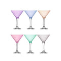 6 oz Multi Colored Martini Glasses Set of 6 O95570