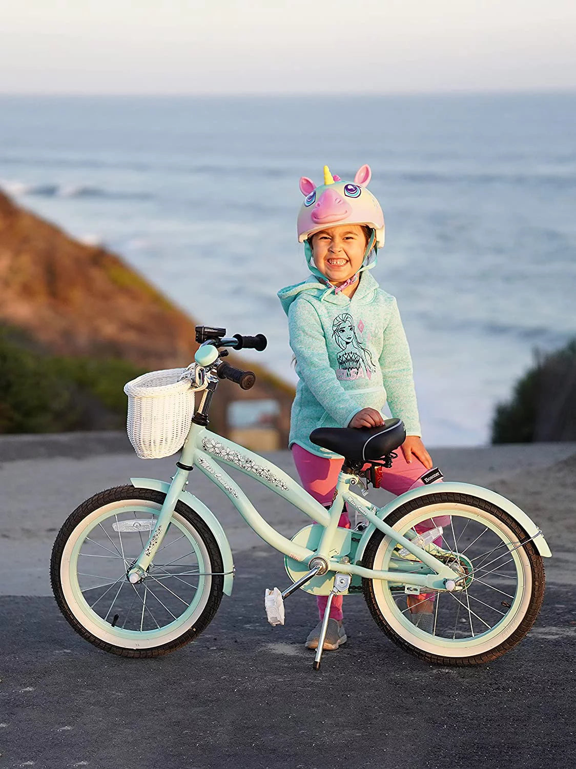12 14 16 Kids Cruiser Bike with Training Wheels, Green Z461