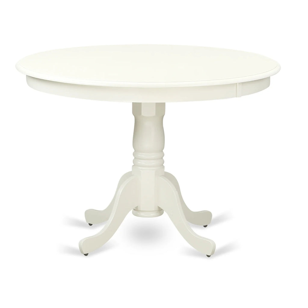Modern Dining Room Table with Linen White Top and Pedestal Legs F9045
