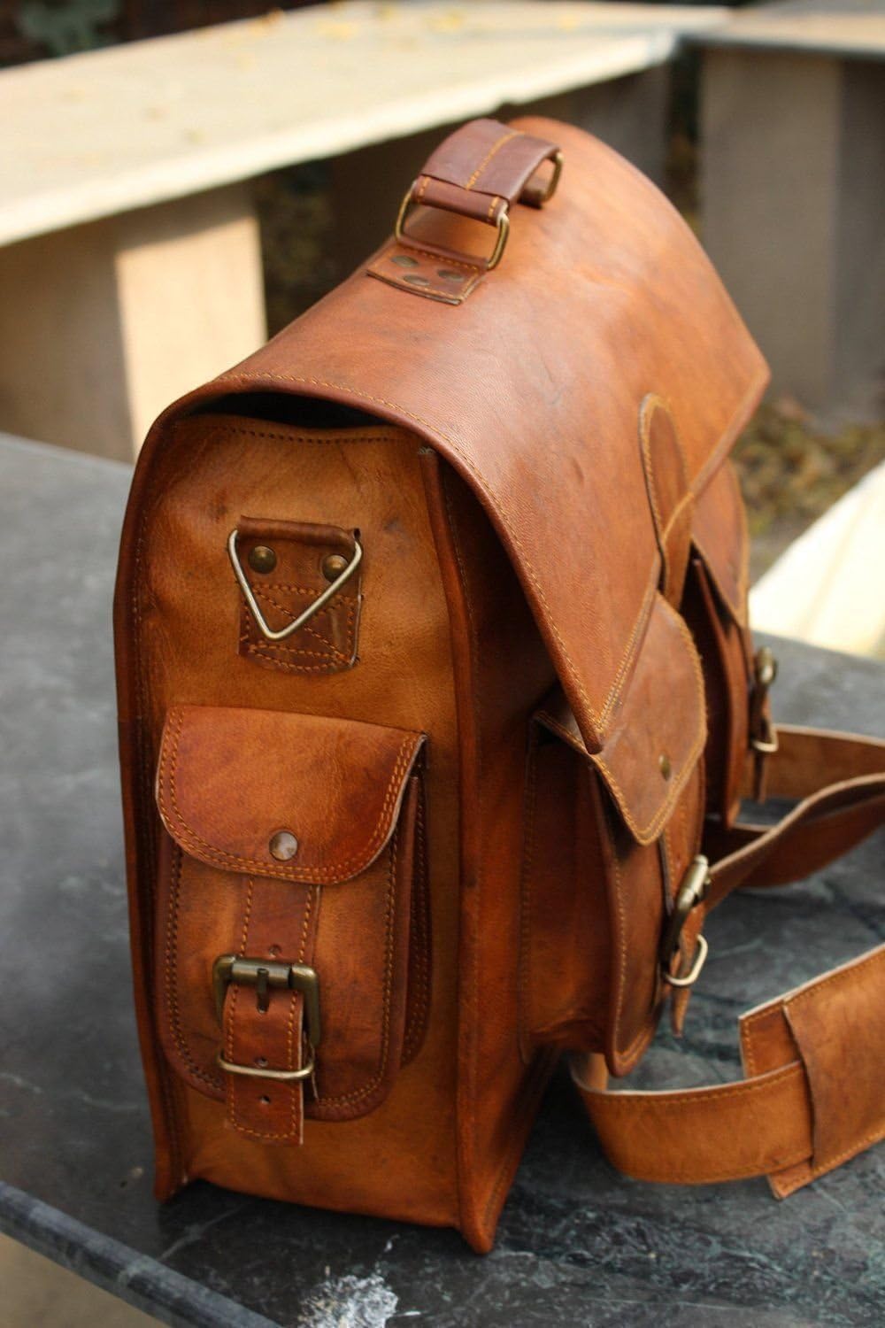 Vintage Leather Laptop Messenger Bag C40263