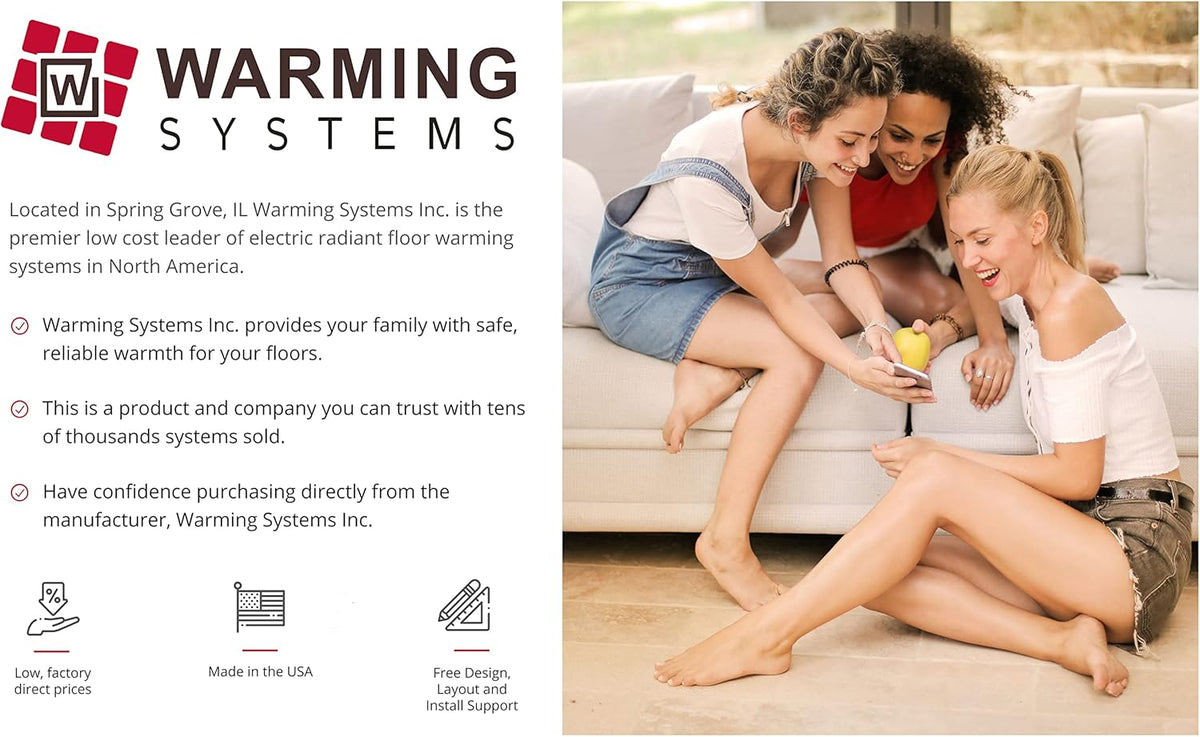 Electric Radiant Floor Heat Heating System with Thermostat G516448