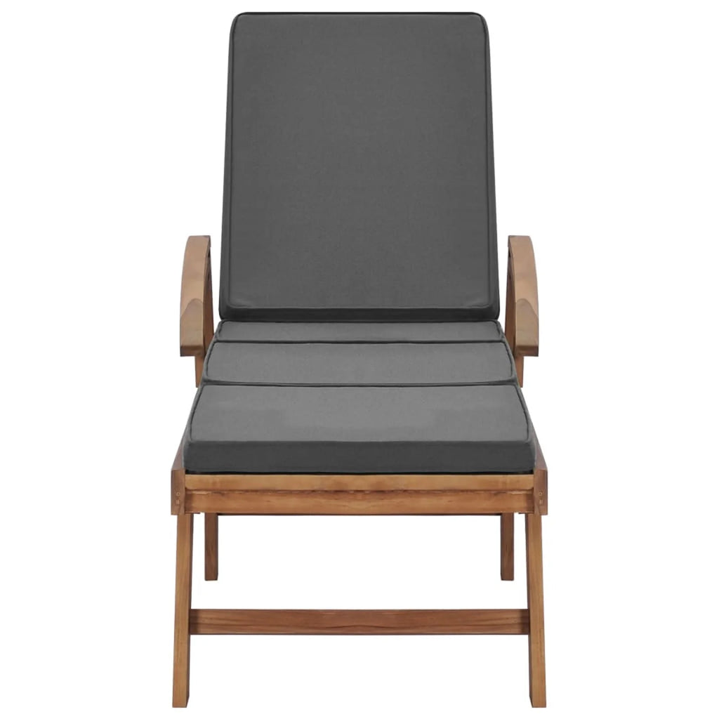 Adjustable Teak Wood Chaise Lounge Chair with Wheels M923642