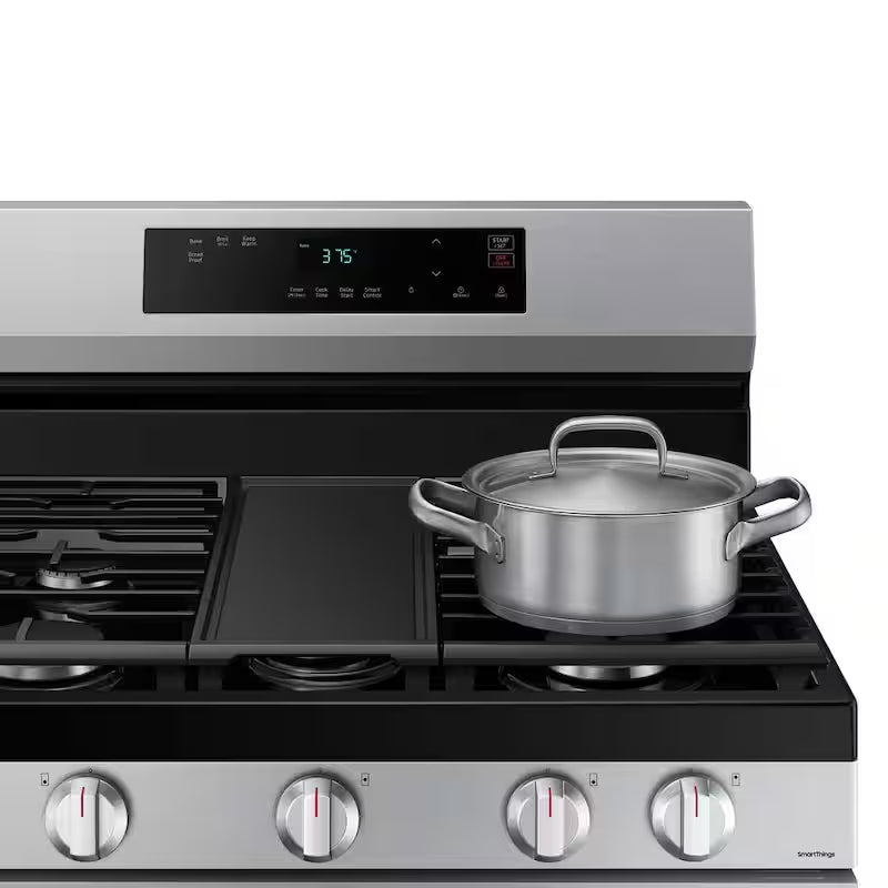 6.0 cu. ft. Smart Freestanding Gas Range with Integrated Griddle in Stainless Steel F875