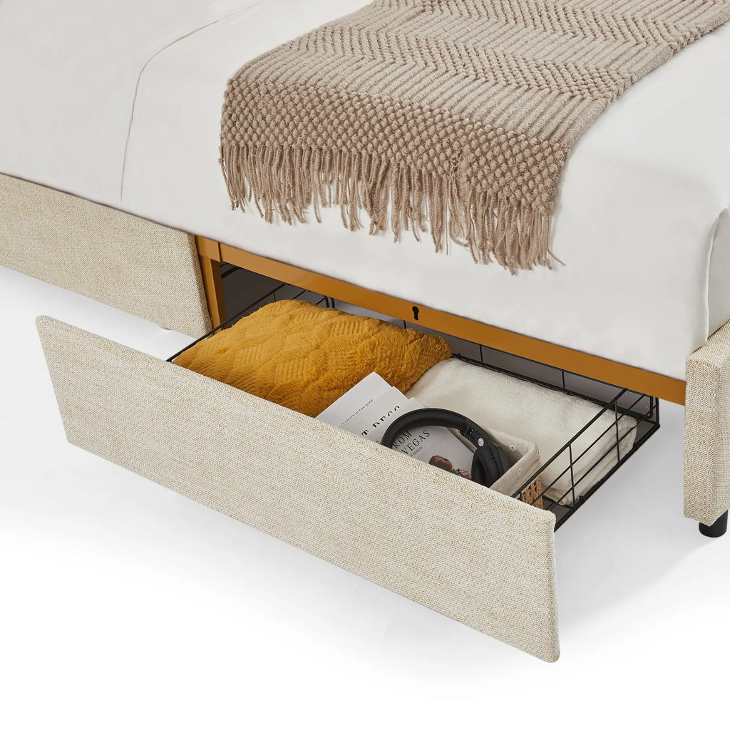 Camel Storage Bed with Drawers U101513