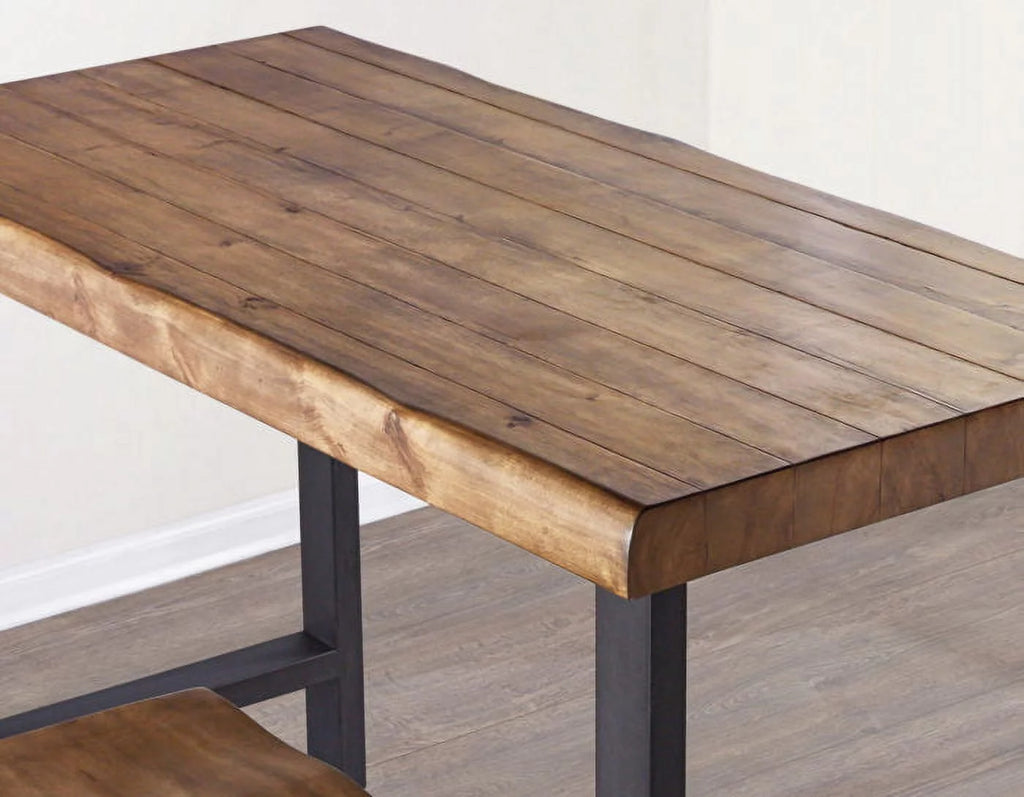 Natural Honey Wood and Metal Counter Table N489094