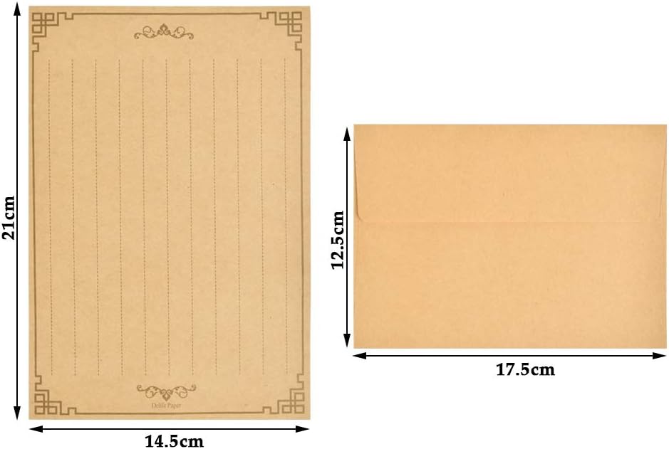 96 Sheets Vintage Stationary Paper and Envelopes Set U144825