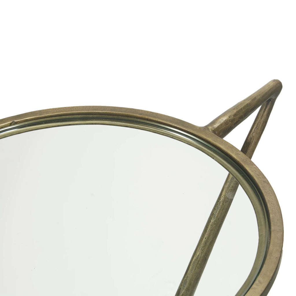 Iron Side End Table with Glass Top K6882