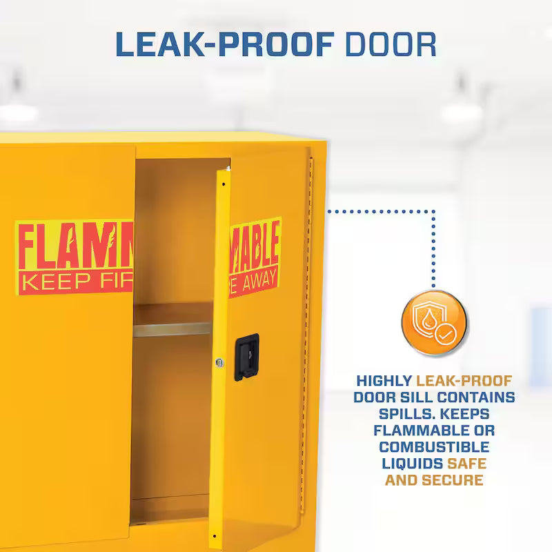 Steel Freestanding Garage Cabinet in Safety Yellow B9813