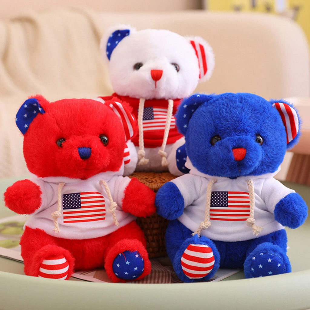 Patriotic Bear Plush Toy 10inch Teddy Bear Stuffed Animal D652