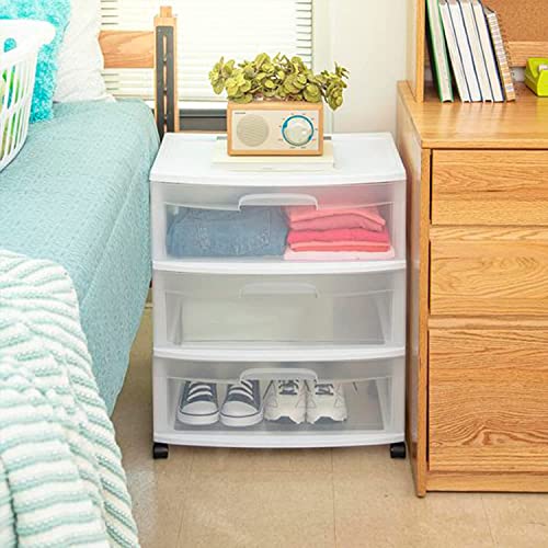 Plastic Storage Drawer Cart with 3 Clear Drawers E471706