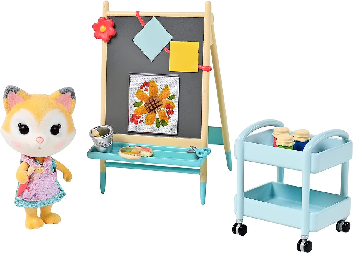 13 Pieces Paint & Color Art Fun Set with Miniature Doll Figure C5189
