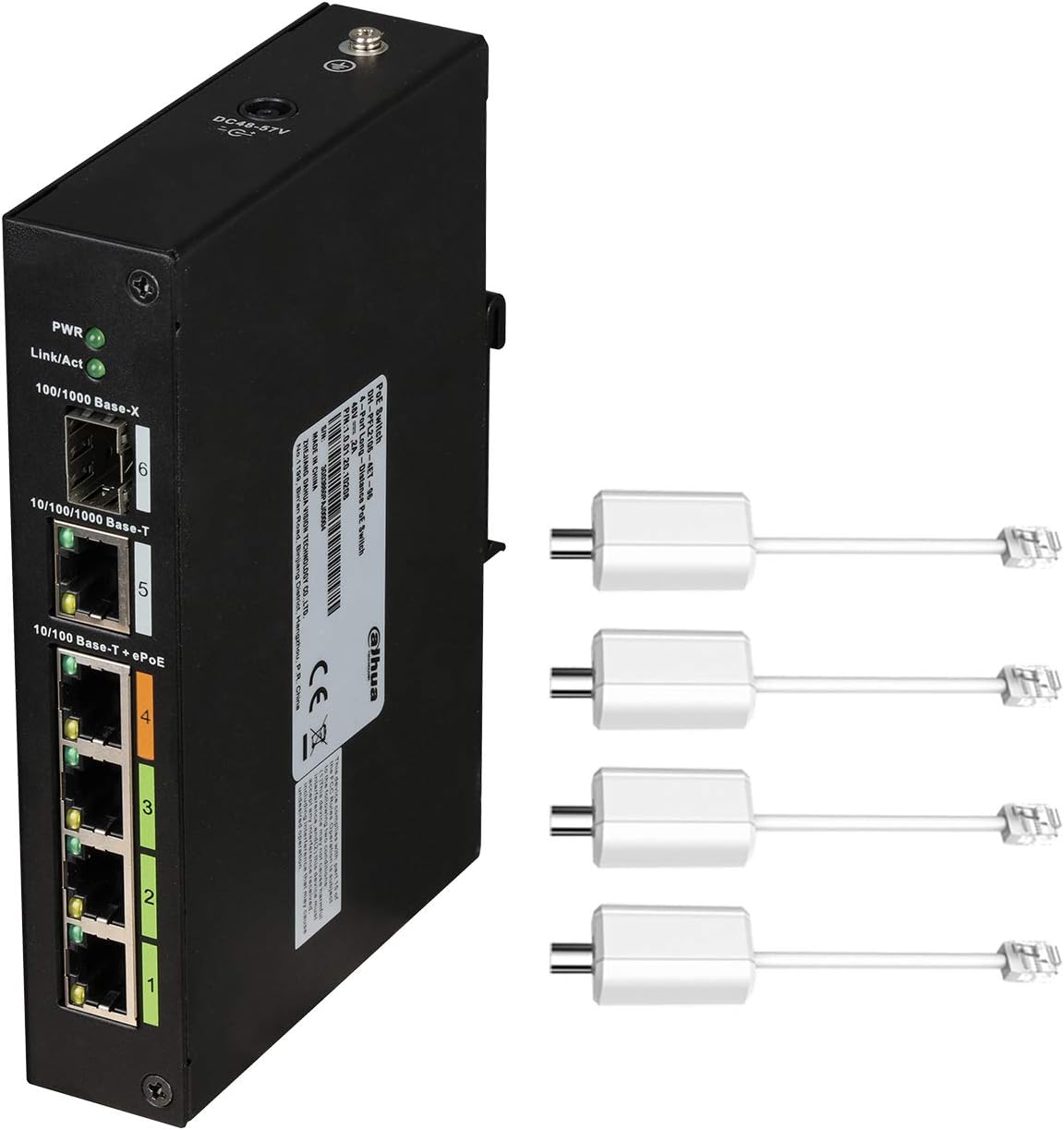 4 Port POE EOC Hybrid ePOE Switch with Ethernet Over Coax N478