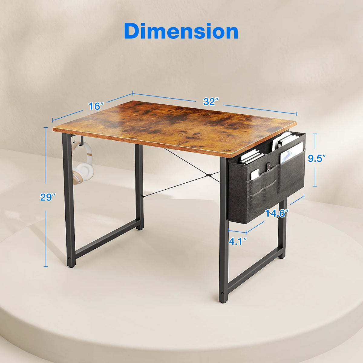 32 inch Small Computer Writing Desk with Storage Bag N2787