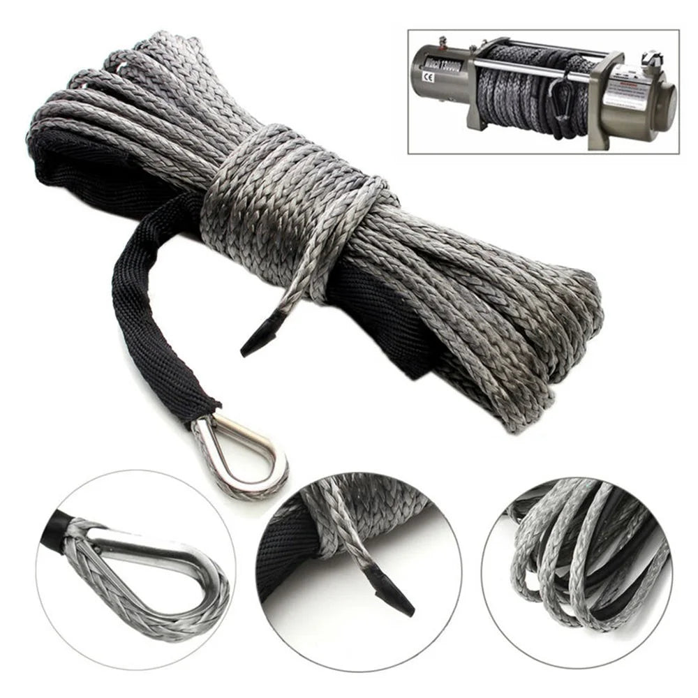 Gray Synthetic Winch Line Rope with Sheath M687426