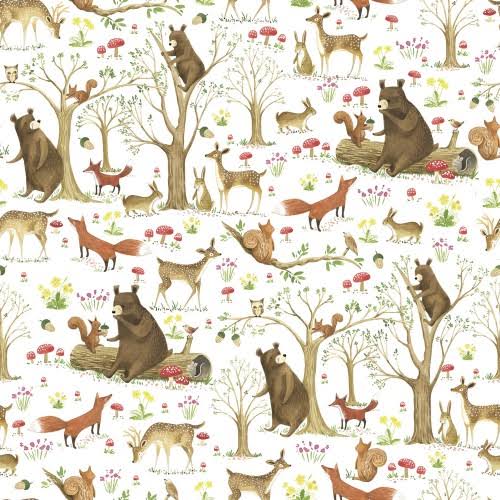 Industrial Size Bulk Wrapping Paper Rolls, Fairytale Forest, 1/2 Ream M3371