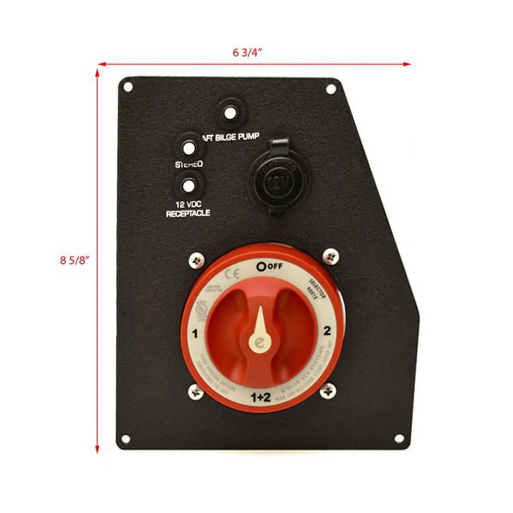 Black Aluminum Boat Battery Switch Panel T33353