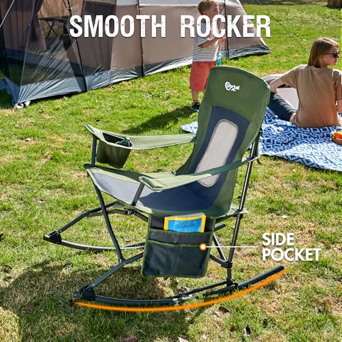 Folding Camping Rocking Chair with Cup Holder and Carry Bag X5124