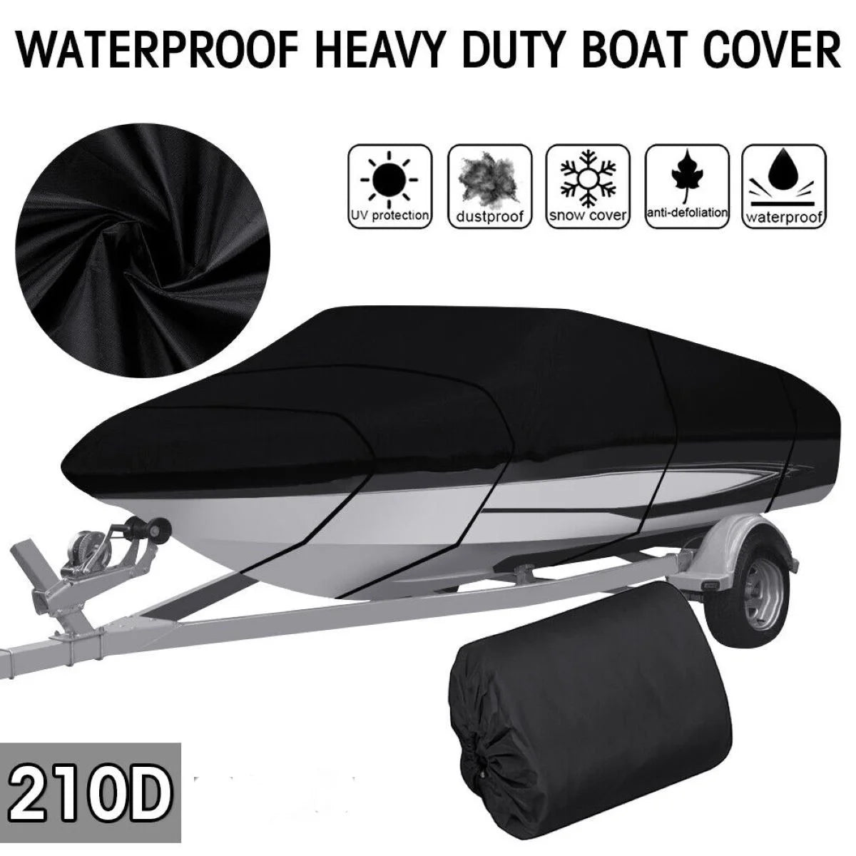 Green Waterproof Heavy Duty Boat Cover 11ft-13ft L451917